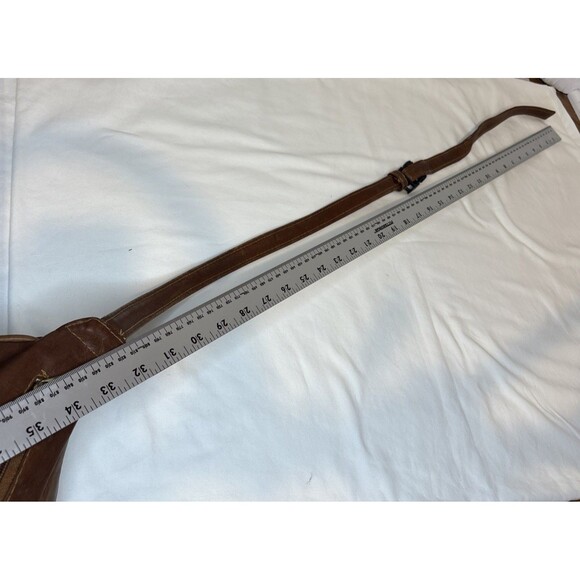 Brown Genuine Leather Fanny-Pack/Belt-Bag, Made in Columbia Hidden Pocket Back - Picture 4 of 6